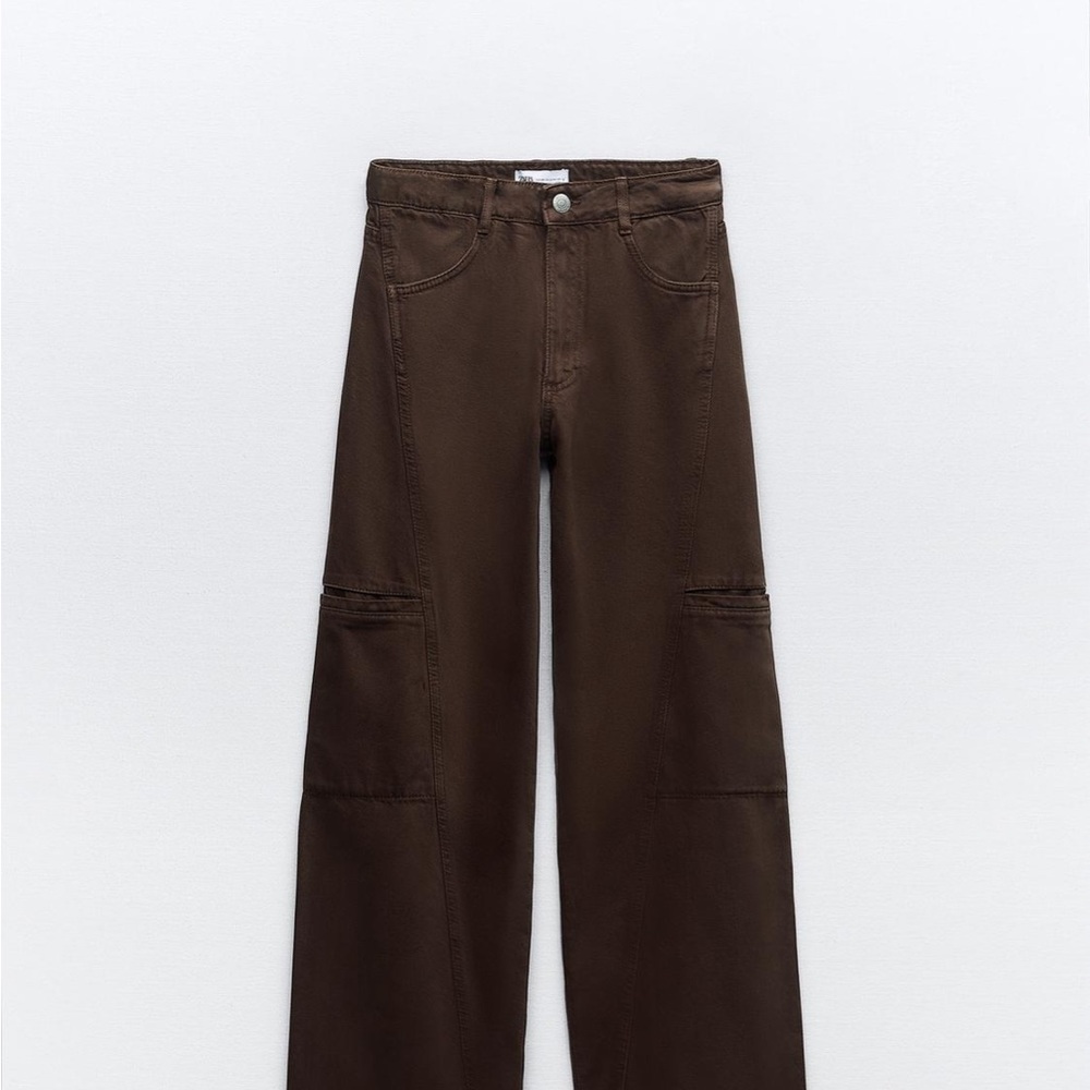 Zara Wide Leg Pants in Dark Brown